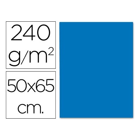 CARTULINA LIDERPAPEL 50X65 CM 240G/M2 AZUL (PACK INDIVISIBLE 5 UDS)