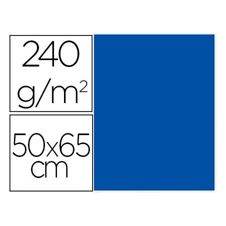 CARTULINA LIDERPAPEL 50X65 CM 240G/M2 AZUL PAQUETE DE 25 UNIDADES