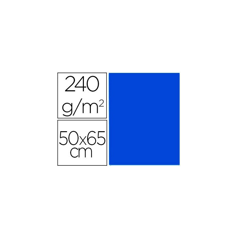 CARTULINA LIDERPAPEL 50X65 CM 240G/M2 AZUL ZAFIRO PAQUETE DE 25 UNIDADES