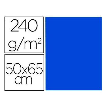 CARTULINA LIDERPAPEL 50X65 CM 240G/M2 AZUL ZAFIRO PAQUETE DE 25 UNIDADES
