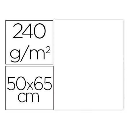 CARTULINA LIDERPAPEL 50X65 CM 240G/M2 BLANCO PAQUETE DE 25 UNIDADES