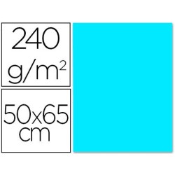 CARTULINA LIDERPAPEL 50X65 CM 240G/M2 CELESTE PAQUETE DE 25 UNIDADES