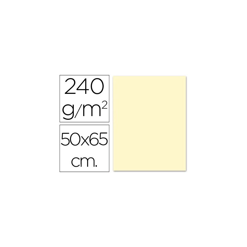 CARTULINA LIDERPAPEL 50X65 CM 240G/M2 CREMA (PACK INDIVISIBLE 5 UDS)