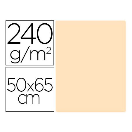 CARTULINA LIDERPAPEL 50X65 CM 240G/M2 CREMA PAQUETE DE 25 UNIDADES