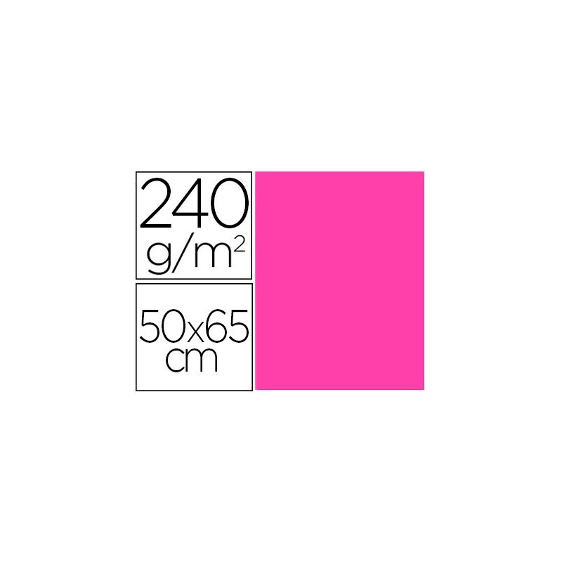 CARTULINA LIDERPAPEL 50X65 CM 240G/M2 FUCSIA PAQUETE DE 25 UNIDADES