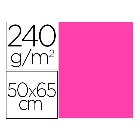 CARTULINA LIDERPAPEL 50X65 CM 240G/M2 FUCSIA PAQUETE DE 25 UNIDADES