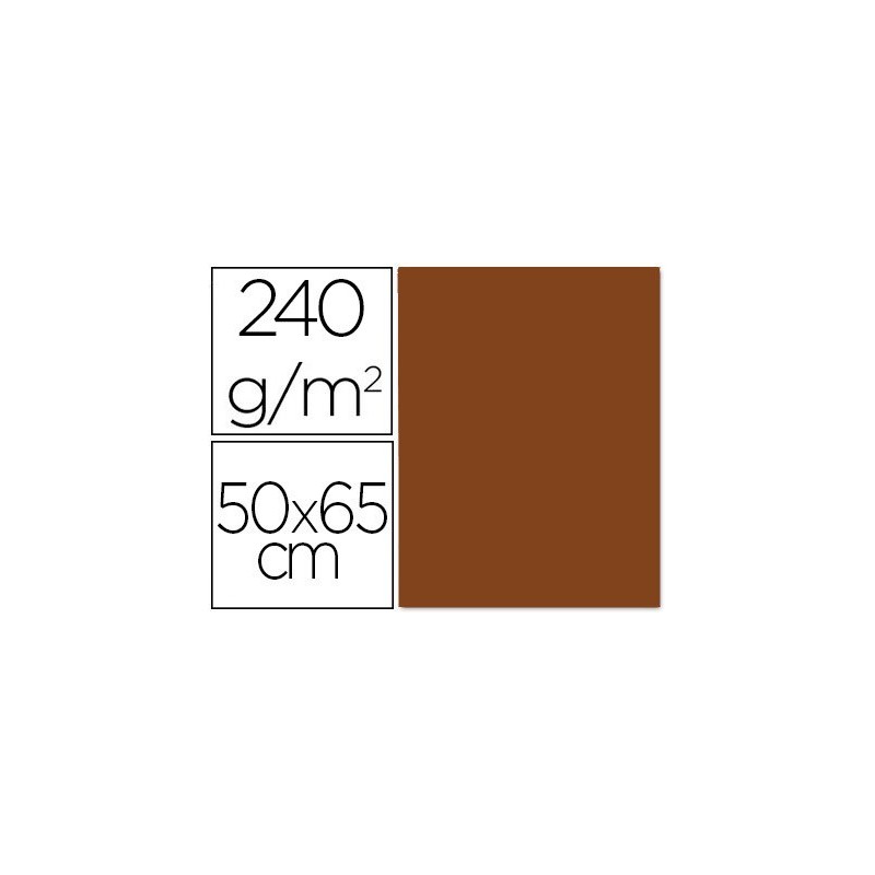 CARTULINA LIDERPAPEL 50X65 CM 240G/M2 MARRON ESCOLAR PAQUETE DE 25 UNIDADES