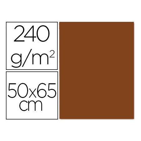 CARTULINA LIDERPAPEL 50X65 CM 240G/M2 MARRON ESCOLAR PAQUETE DE 25 UNIDADES