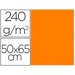 CARTULINA LIDERPAPEL 50X65 CM 240G/M2 NARANJA PAQUETE DE 25 UNIDADES