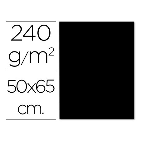 CARTULINA LIDERPAPEL 50X65 CM 240G/M2 NEGRO (PACK INDIVISIBLE 5 UDS)