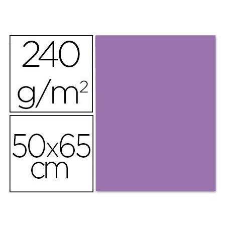 CARTULINA LIDERPAPEL 50X65 CM 240G/M2 PURPURA PAQUETE DE 25 UNIDADES
