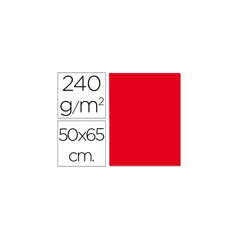 CARTULINA LIDERPAPEL 50X65 CM 240G/M2 ROJO NAVIDAD (PACK INDIVISIBLE 5 UDS)