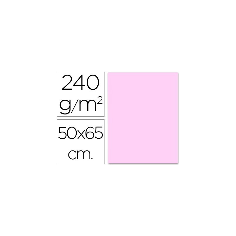 CARTULINA LIDERPAPEL 50X65 CM 240G/M2 ROSA (PACK INDIVISIBLE 5 UDS)