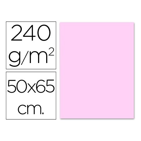 CARTULINA LIDERPAPEL 50X65 CM 240G/M2 ROSA (PACK INDIVISIBLE 5 UDS)