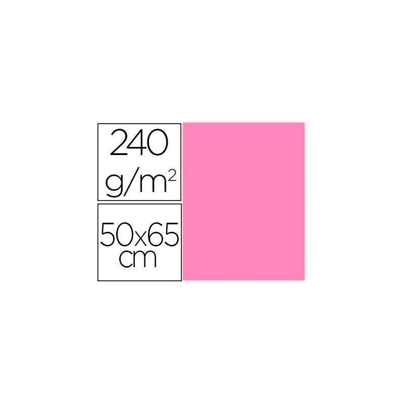 CARTULINA LIDERPAPEL 50X65 CM 240G/M2 ROSA PAQUETE DE 25 UNIDADES