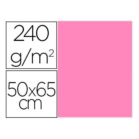 CARTULINA LIDERPAPEL 50X65 CM 240G/M2 ROSA PAQUETE DE 25 UNIDADES