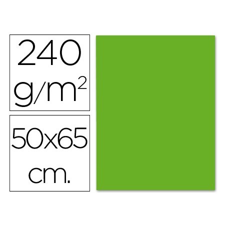 CARTULINA LIDERPAPEL 50X65 CM 240G/M2 VERDE (PACK INDIVISIBLE 5 UDS)