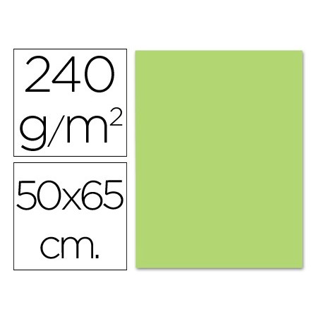 CARTULINA LIDERPAPEL 50X65 CM 240G/M2 VERDE HIERBA (PACK INDIVISIBLE 5 UDS)