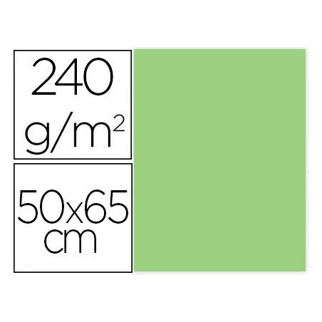 CARTULINA LIDERPAPEL 50X65 CM 240G/M2 VERDE PAQUETE DE 25 UNIDADES