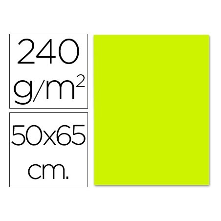 CARTULINA LIDERPAPEL 50X65 CM 240G/M2 VERDE PISTACHO (PACK INDIVISIBLE 5 UDS)