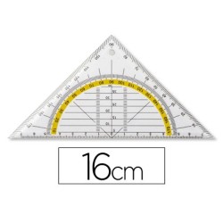 ESCUADRA LIDERPAPEL GEOMETRIA 16 CM PLASTICO CRISTAL