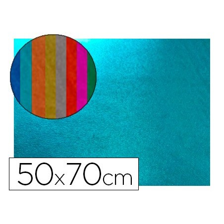 GOMA EVA LIDERPAPEL 50X70 CM ESPESOR 2 MM METALIZADA AZUL CLARO