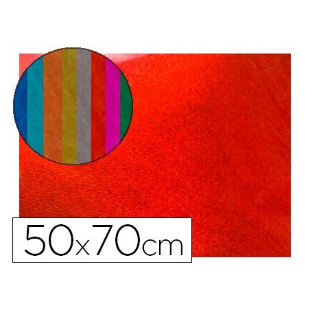 GOMA EVA LIDERPAPEL 50X70 CM ESPESOR 2 MM METALIZADA ROJO