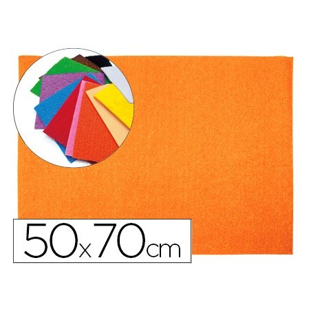 GOMA EVA LIDERPAPEL 50X70CM 60G/M2 ESPESOR 2MM TEXTURA TOALLA NARANJA