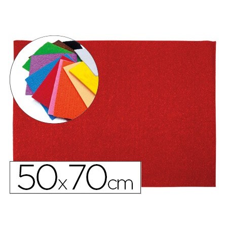 GOMA EVA LIDERPAPEL 50X70CM 60G/M2 ESPESOR 2MM TEXTURA TOALLA ROJO