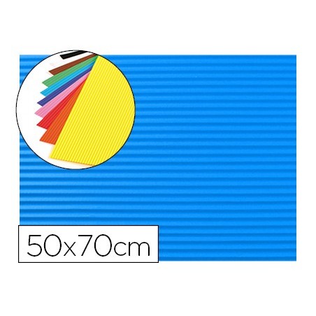 GOMA EVA ONDULADA LIDERPAPEL 50X70CM 2,2MM DE ESPESOR AZUL CLARO