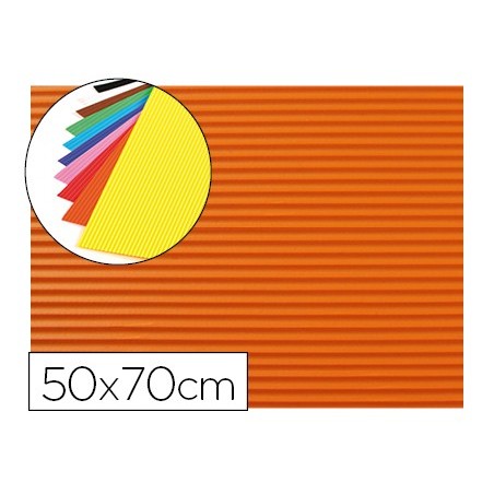 GOMA EVA ONDULADA LIDERPAPEL 50X70CM 2,2MM DE ESPESOR NARANJA