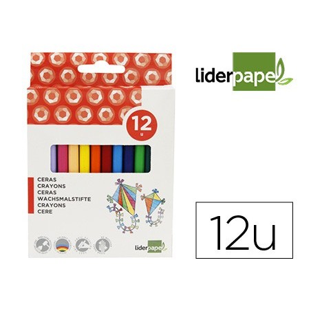 LAPICES CERA LIDERPAPEL CAJA DE 12 COLORES