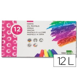 LAPICES CERA BLANDA LIDERPAPEL CAJA DE 12 COLORES