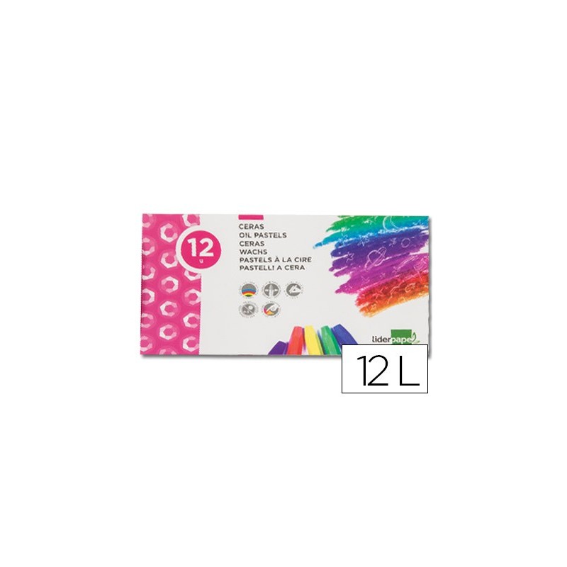 LAPICES CERA BLANDA LIDERPAPEL CAJA DE 12 COLORES