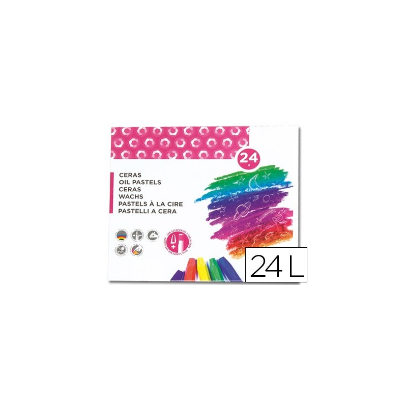 LAPICES CERA BLANDA LIDERPAPEL CAJA DE 24 COLORES