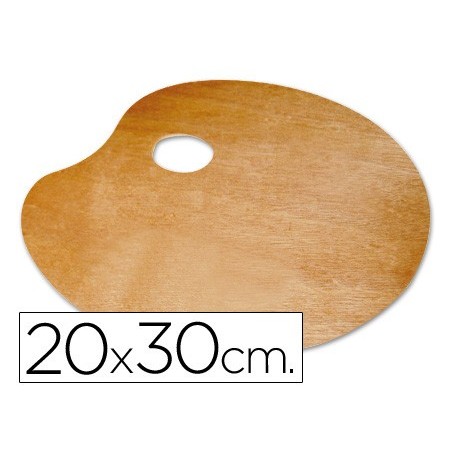 PALETA MADERA LIDERCOLOR OVALADA TAMAÑO 20X30 CM GROSOR 0,3 CM ZURDOS