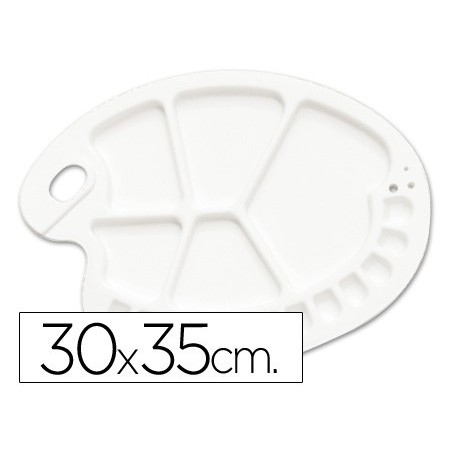 PALETA PLASTICO LIDERCOLOR OVALADA 17 HUECOS DIESTROS TAMAÑO 30X35CM