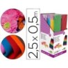 PAPEL CRESPON LIDERPAPEL 0.50 X 2.50 MT ENCELOFANADO -EXPOSITOR DE 80 UNIDADES COLORES SURTIDOS