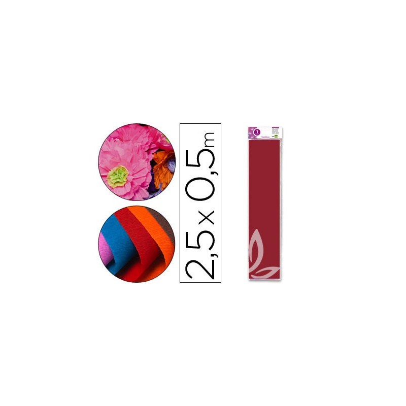 PAPEL CRESPON LIDERPAPEL 50 CM X 2.5M 34G/M2 BURDEOS