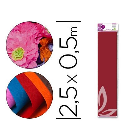PAPEL CRESPON LIDERPAPEL 50 CM X 2.5M 34G/M2 BURDEOS