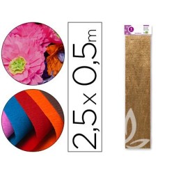 PAPEL CRESPON LIDERPAPEL 50 CM X 2.5M METALIZADO ORO