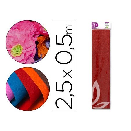 PAPEL CRESPON LIDERPAPEL 50 CM X 2.5M METALIZADO ROJO