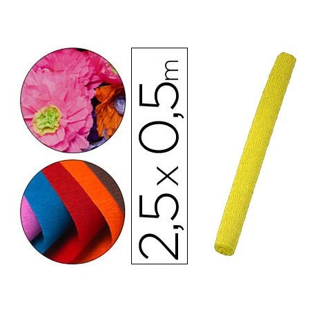 PAPEL CRESPON LIDERPAPEL ROLLO DE 50 CM X 2,5 M 85G/M2 AMARILLO