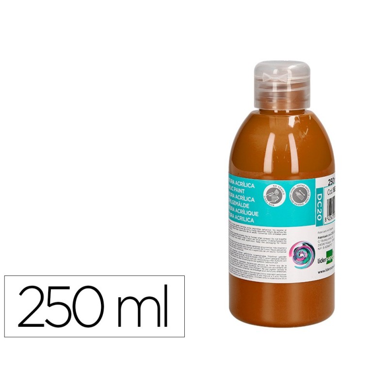 PINTURA ACRILICA LIDERPAPEL BOTE DE 250 ML MARRON