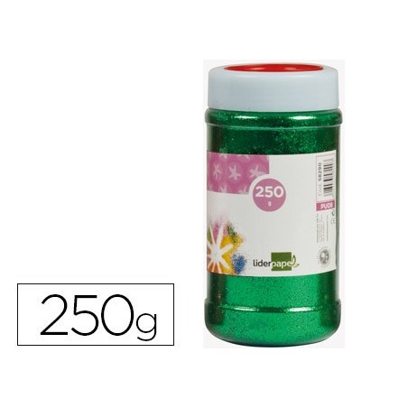 PURPURINA LIDERPAPEL FANTASIA COLOR VERDE METALIZADO BOTE DE 250 GR