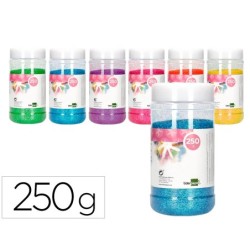 PURPURINA LIDERPAPEL FANTASIA COLORES METALICOS PASTELES SURTIDOS BOTE DE 250 GR (PACK INDIVISIBLE 6 UDS)