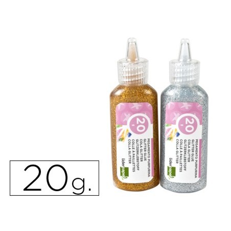 PURPURINA PEGAMENTO LIDERPAPEL FANTASIA COLORES METALICOS ORO Y PLATA BOTE DE 20 GR
