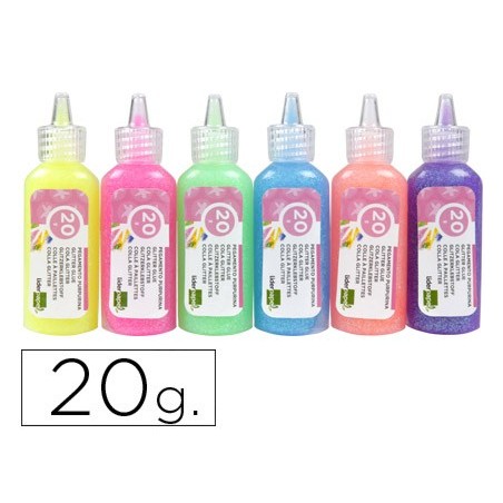 PURPURINA PEGAMENTO LIDERPAPEL FANTASIA COLORES METALICOS PASTELES BOTE DE 20 GR