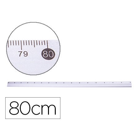 REGLA Q-CONNECT METALICA ALUMINIO 80 CM