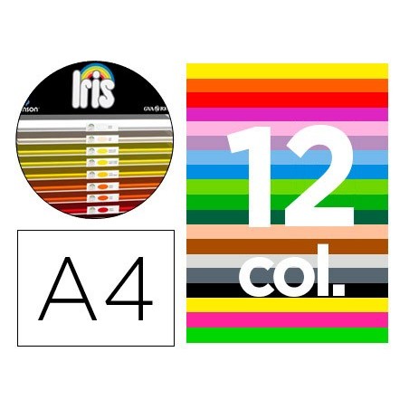 CARTULINA GUARRO DIN A4 185 GR CONTENIDO "A" 100 HOJAS BLANCAS + 100 HOJAS X 12 COLORES